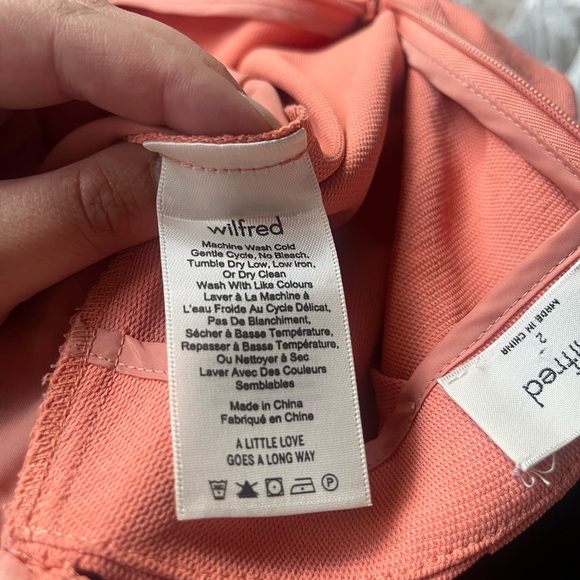 Aritzia Wilfred Peach Tie Back Wide Leg Crop Jumpsuit Size 2 - Picture 9 of 11